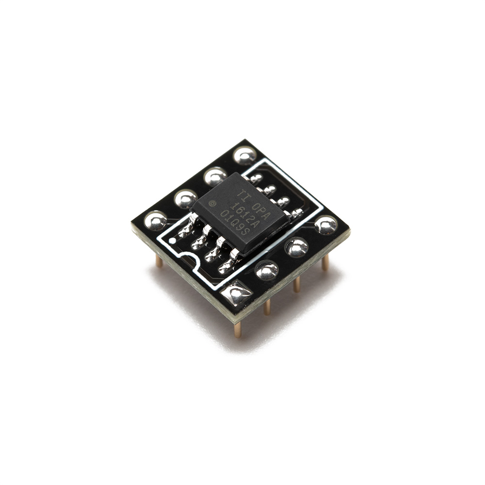 BrownDog 970601 SOIC-8 to 8-pin DIP adapter with one OPA1612 op amp installed